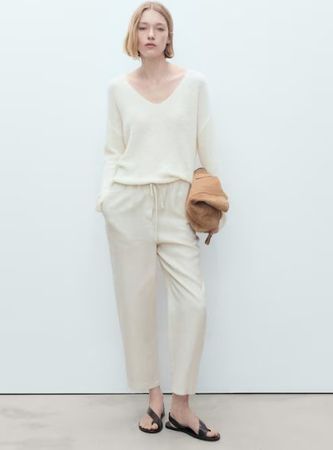 🤩MANGO NEUE KOLLEKTION LEINEN-HOSE BEIGE NEU 35.- STATT50.-