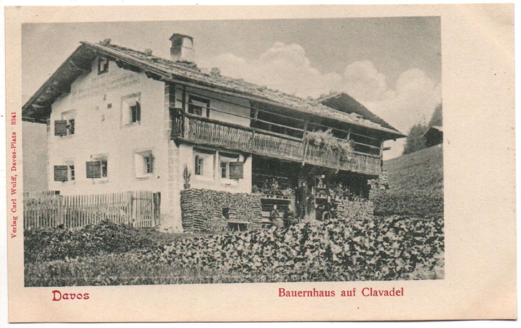 Cartoline postali: DAVOS Bauernhaus auf Clavadel, animée – Nuovo (secondo la descrizione) da Jona venduto da philajona