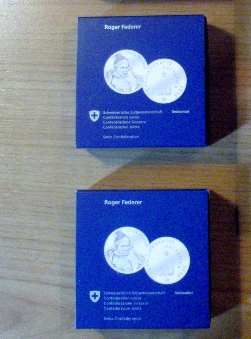 Tutti le monete: 2x Pièce commémorative Roger Federer FB – Nuovo e nell'imballaggio originale da Marly venduto da mfr56