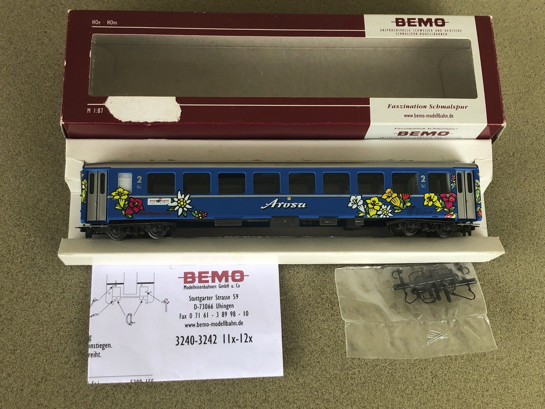 Bemo Modelleisenbahnen: BEMO 3253 149 B 2319 "Arosa-Express" RhB HOm – Gebraucht aus Echandens von  7
