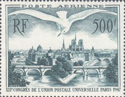 Frankreich 782 500 F. Flugpostausgabe Ansichten von Paris **