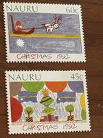 Nauru Weihnachtsmarken 1992, 45c & 60c, Top Zustand!
