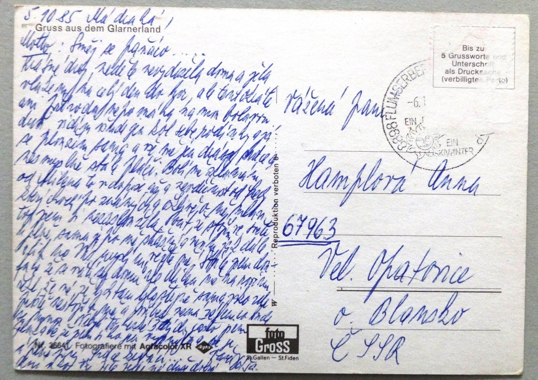 Cartoline postali: Gruss aus dem Glarnerland – Difettoso da Fétigny venduto da Billy2miny 1