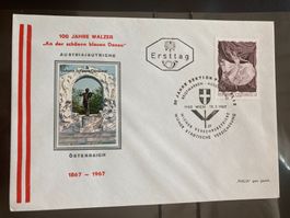 Österreich 1967 FDC 100 J Walzer An der schönen blauen Donau