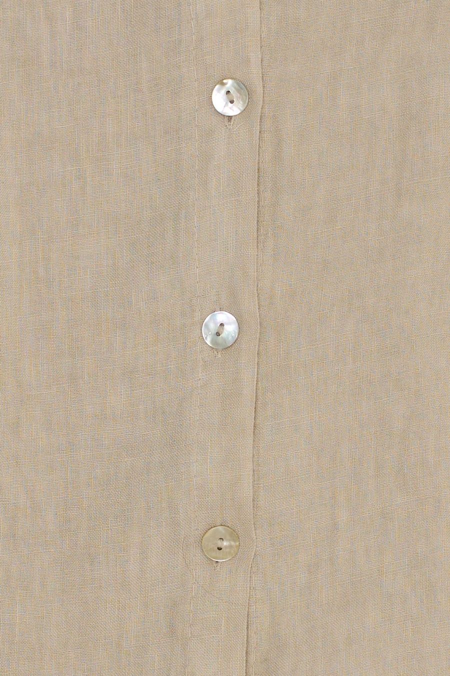 Camicette: Blouse 100% Lin Beige Manches 3/4 T. L – Usato da Fribourg venduto da re-fine 5