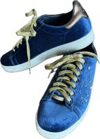 Baskets MOA 40 velours bleu nuit