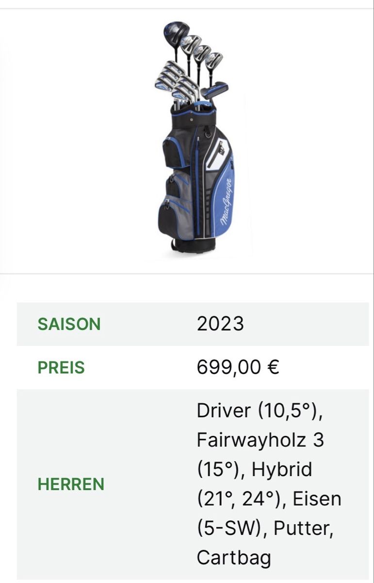 Mazze & Set: Golfset Starterset MacGregor DCT3000 Komplettsatz inkl. Bag – Usato da Oftringen venduto da Jola16 3