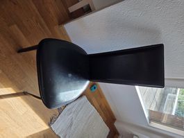 6xEsszimmerstuhl mit schwarzem Leder gebraucht guter Zustand