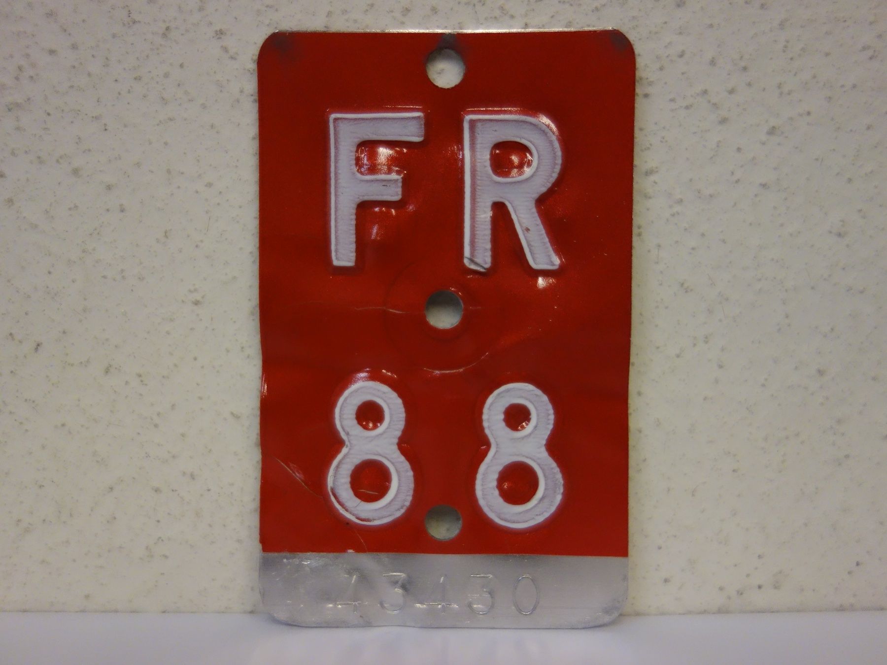 Schilder: FR 88 VELONUMMER - FAHRRADSCHILD – Gebraucht aus Kerzers von zimmergruen