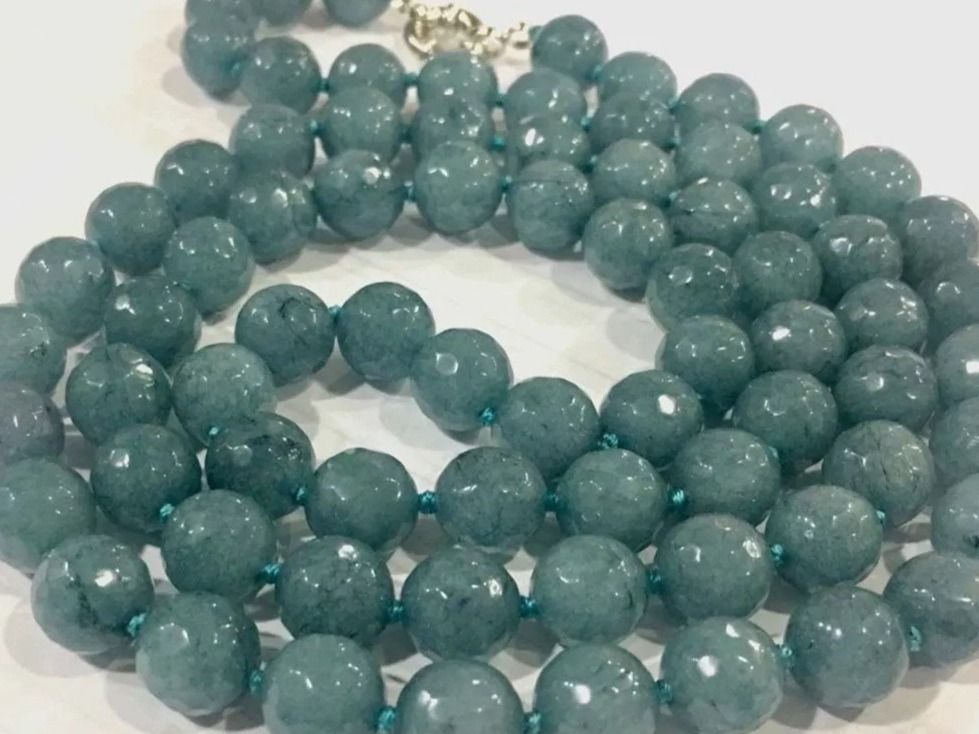 Ketten: 91cm Statement Aquamarin Edelsteinkette Collier Aigue-Marine – Neu (gemäss Beschreibung) aus Prilly von ilyria73 6