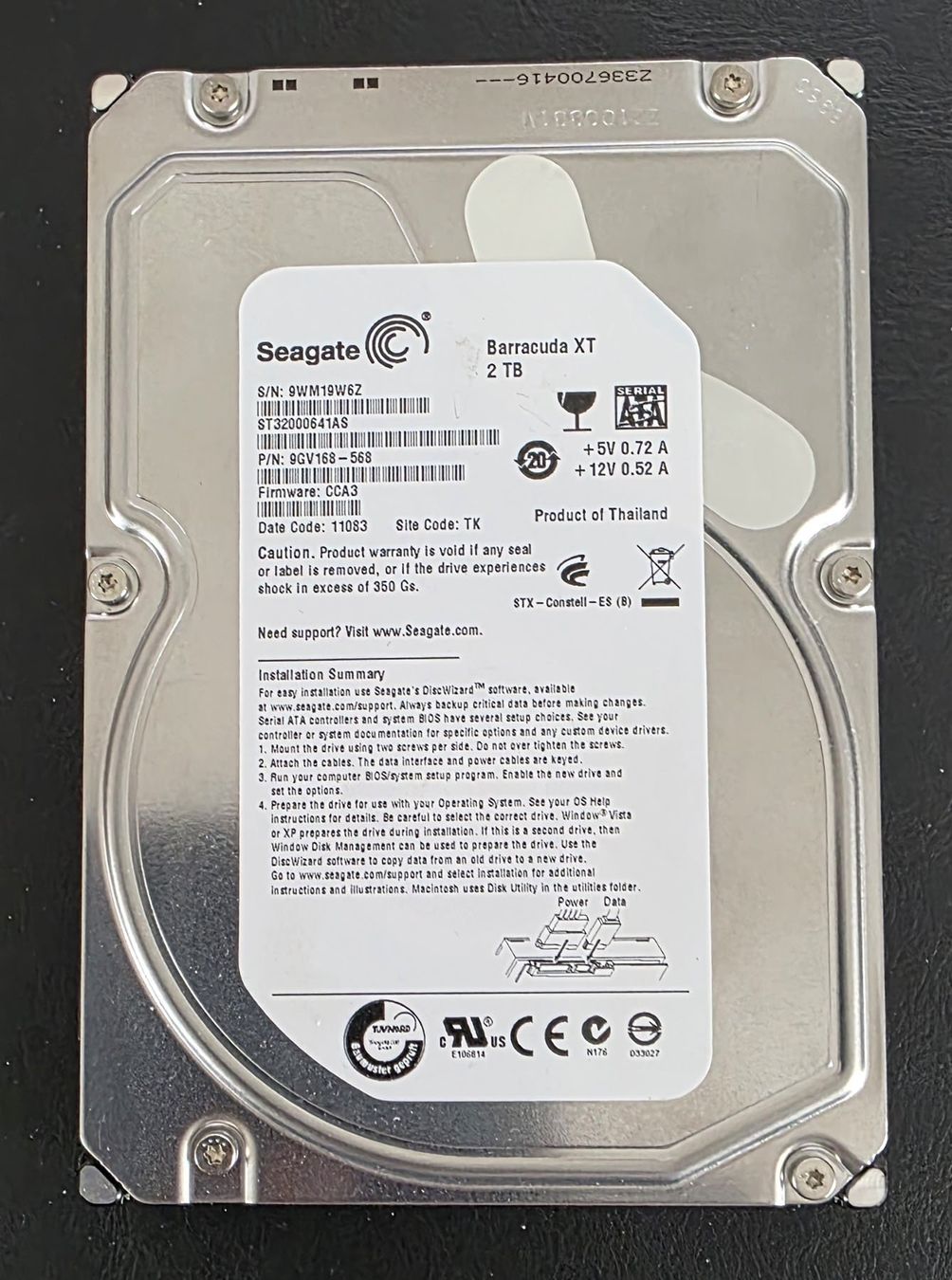 Seagate Dischi rigidi: SEAGATE BARRACUDA XT 2 TB / 7200RPM SATA – Usato da Bischofszell venduto da Birel34