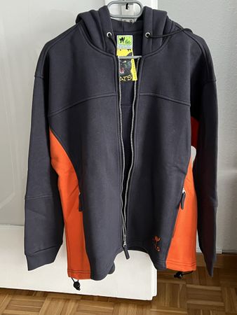 Stylischer Hoodie Gr. S schwarz/orange neuwertig