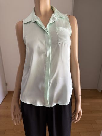 H&M ärmellose Bluse Gr. 34 (XS) Mint Transparent locker leic