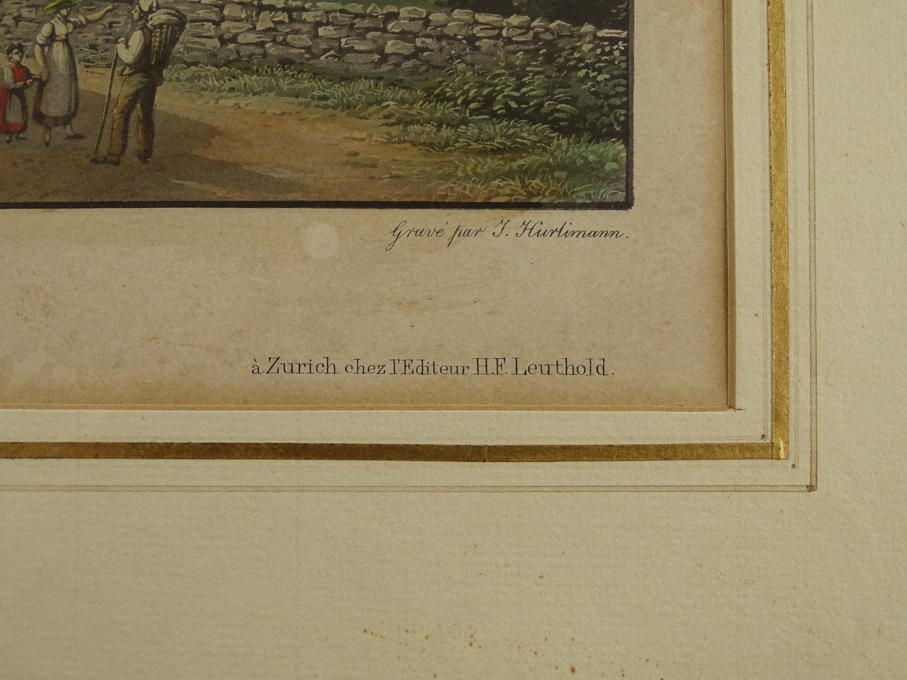 Stiche: VEVEY, ALTKOLORIERTE AQUATINTA UM 1835 – Gebraucht aus Grüningen von Kartensammler 8