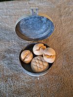 Antike, Brotkasten aus Blech, für Puppenstuben,  Krämerläden