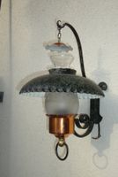 Wandlampe antiker Look, Petrollampe, Glas und Metall