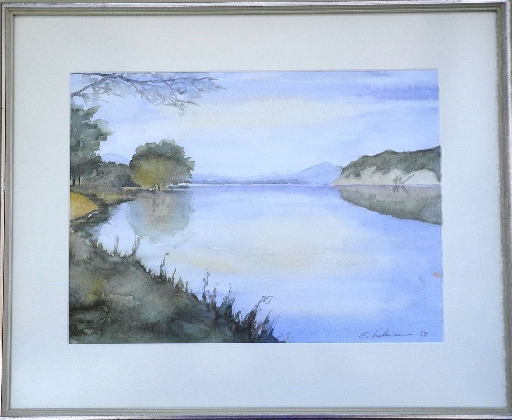 Dipinti: Romantische Flussuferpartie signiert – Usato da Wünnewil venduto da FineArt-NicePrice
