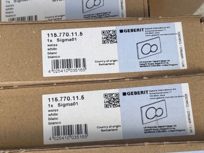 Geberit WC: LOT de 5 Plaques de déclenchement GEBERIT SIGMA 01 blanc – Nuovo (secondo la descrizione) da Grand-Lancy venduto da pro_y2c5 1