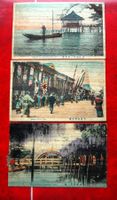 Carte postale -  3 view of japan 1920  - bois wood legno