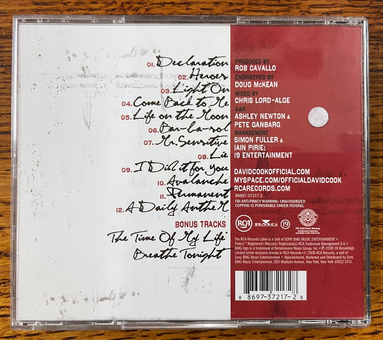 CD: DAVID COOK CD – Usato da Oftringen venduto da Vucki 1