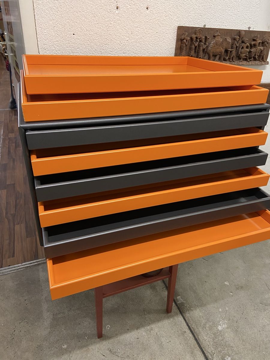 Cassettiere: Schubladenkommode mit Tabletts - orange/anthrazit – Usato da Dietikon venduto da brocki-eyra 6