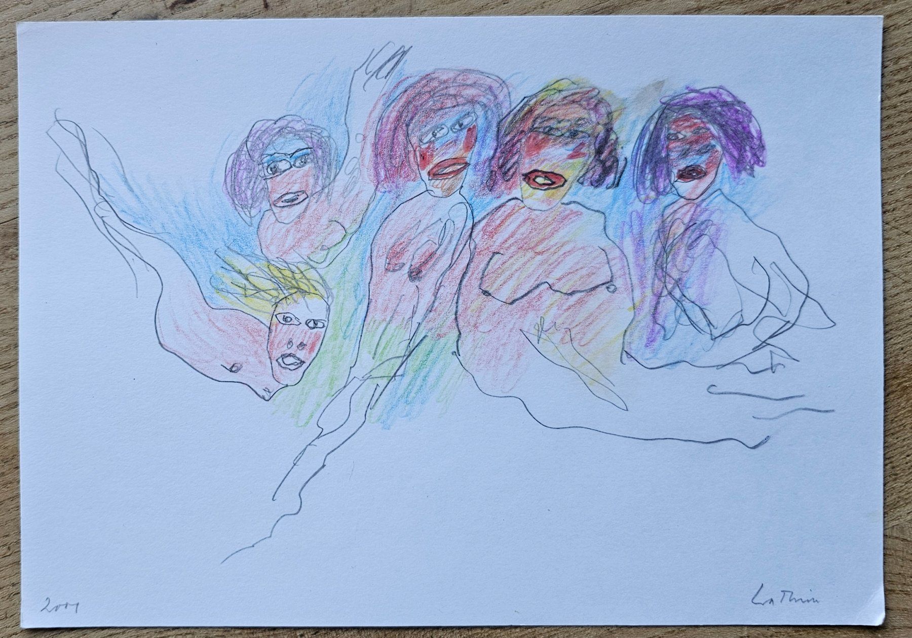 Dipinti: Luc LATHION - Dessin original signé, 2001 – Usato da Les Valettes venduto da Nuba1