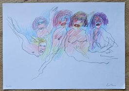 Luc LATHION - Dessin original signé, 2001