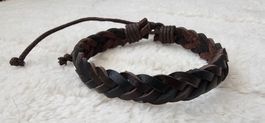 Leder Armband geflochten braun 