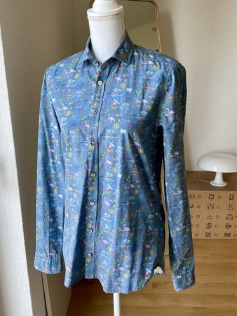 Summer Shirt Flamingo Print S 37/38 Pure Casual Men