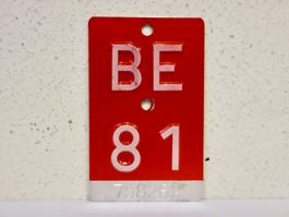 BE 81 VELONUMMER - FAHRRADSCHILD 1981