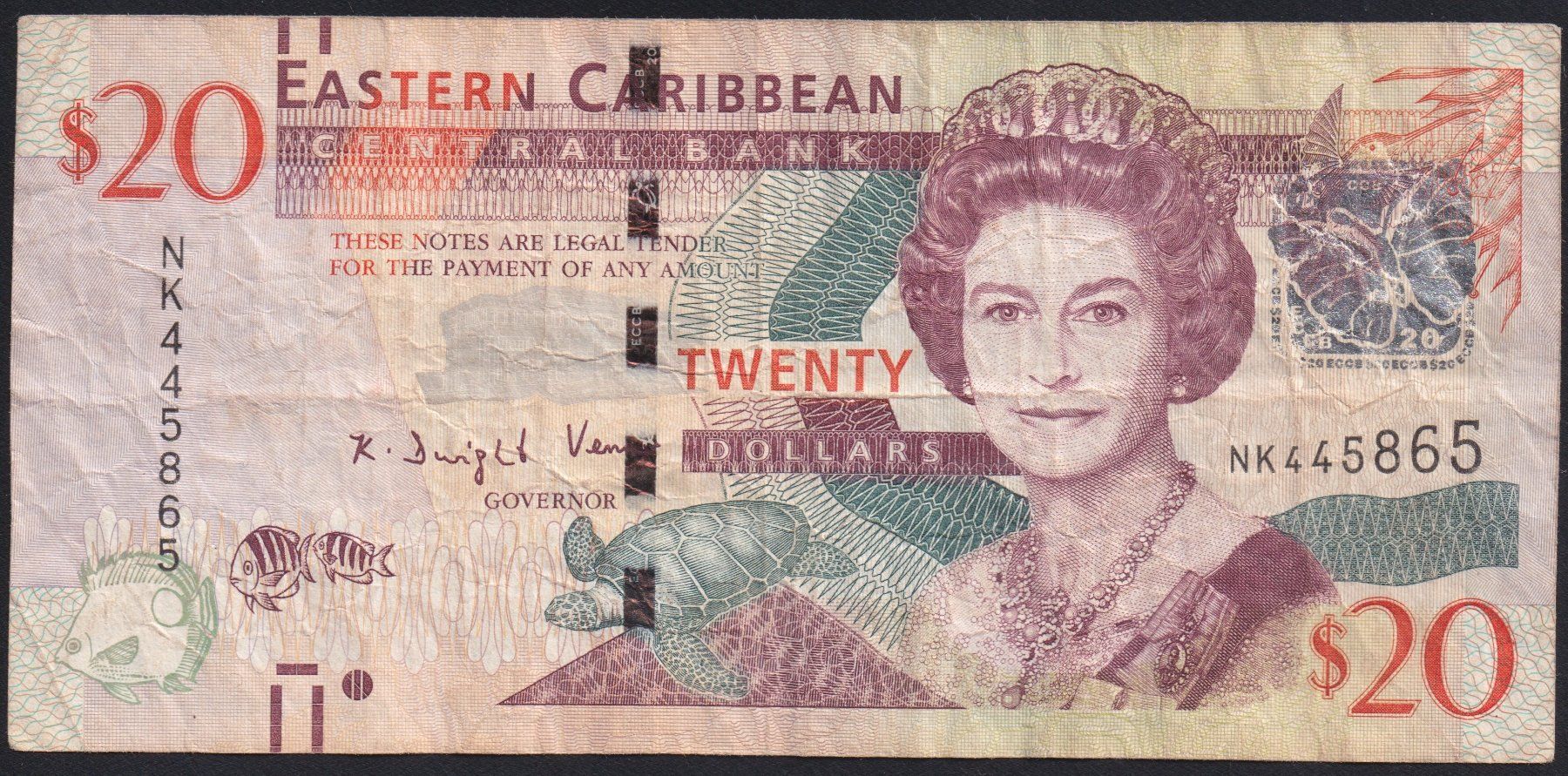 Banconote: Eastern Caribbean Staates 20 Dollars 2015 – Usato da Brugg AG venduto da banknoten_muesli