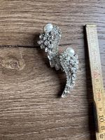 Glamour  Ohrclips  Engelsflügel mit Strass & Perlen