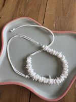 Kette weisse Muschelsplitter verstellbar neu