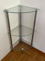 Schönes kleines Regal aus Glas, Eckregal, 73 x 30 x 30 cm