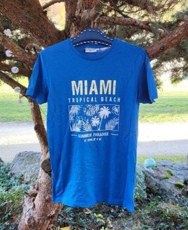 Shirt Herren blau,Miami Tropical Beach,Urban league,Gr.S,NEU