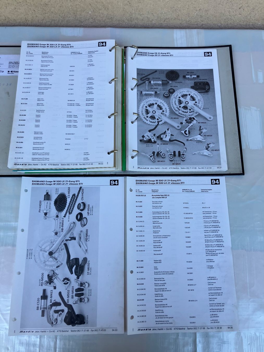 Mondia Pezzi di ricambio: Ersatzteilordner 1995 Mondiahändler / Shimano – Usato da Trimbach venduto da cendira 6