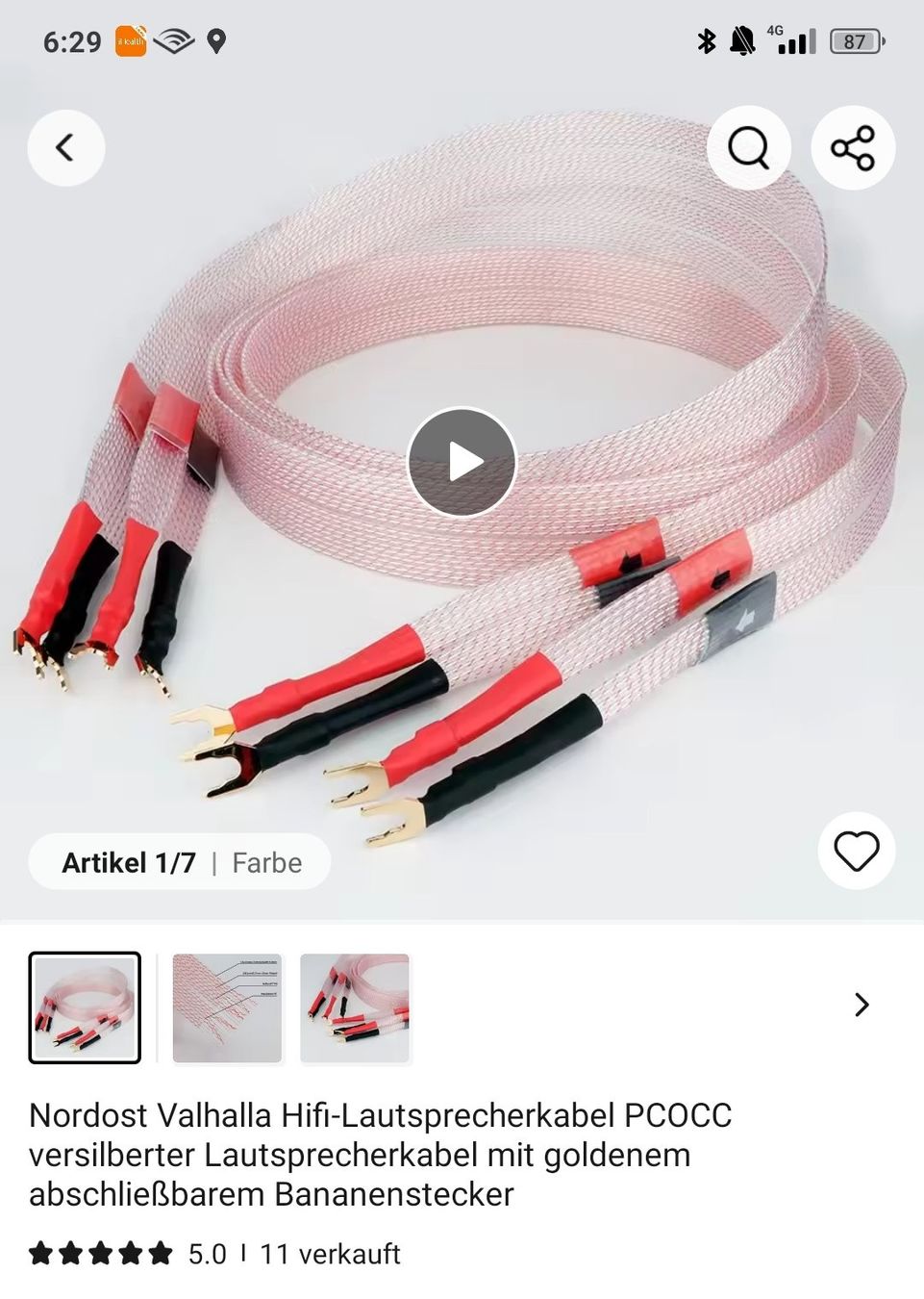 Cavi: Lautsprecher Kabel Neu Y-Spades – Nuovo e nell'imballaggio originale da Zollikon venduto da off_mxx7 3