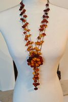 FANTASTISCHE BERNSTEINCOLLIER/STEINBLUME HANDKUNST VINTAGE