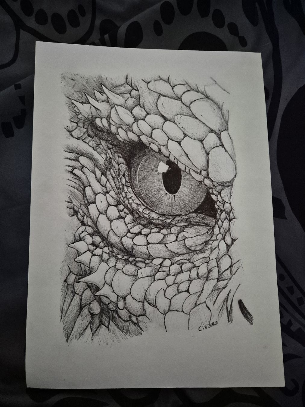 Dipinti: Œil de dragon - dessin au stylo bile – Nuovo (secondo la descrizione) da Fleurier venduto da cin_7qkd