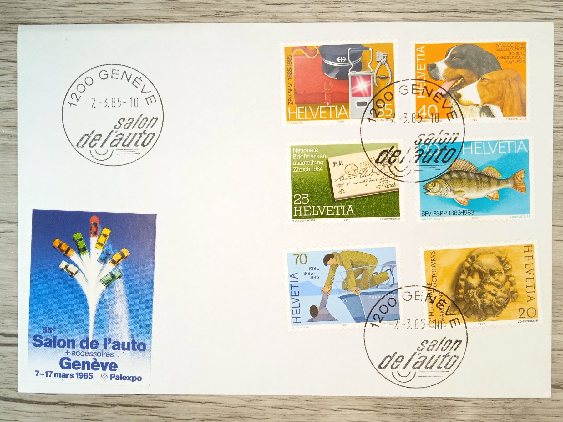 Alle Briefmarken: TR65 Enveloppe + Timbre Suisse 1985 – Gebraucht aus Cousset von Patrick_Collections
