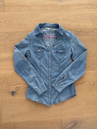 Tally Weijl Jeanshemd, Gr. 34, hellblau
