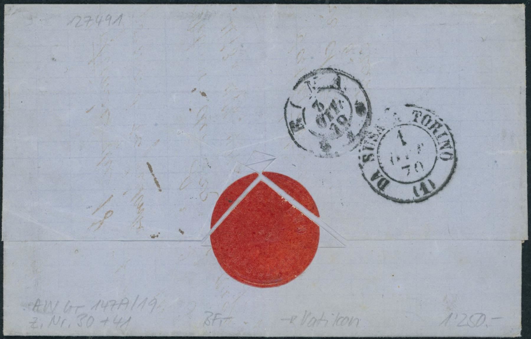 Alle Briefmarken: 1870 - Sitzende Helvetia - Brief - BFr – Gebraucht aus Schindellegi von leecollect 1