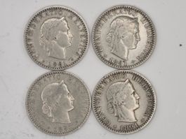 20 rappen 1891 Lot 4 Stück