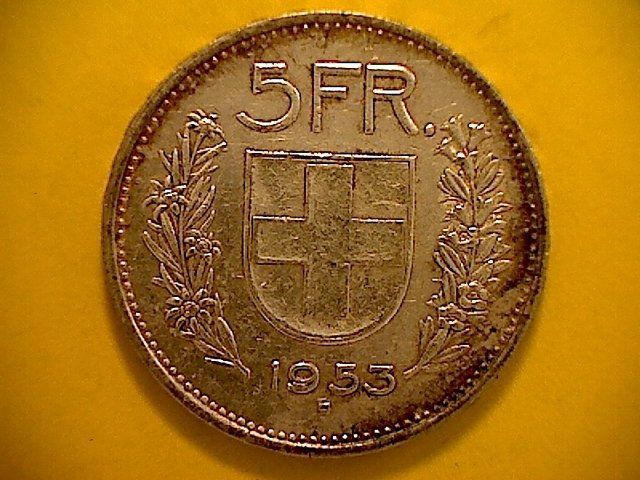 Alle Münzen: 5 Fr. 1953 – Gebraucht aus Buchs AG von Ged8