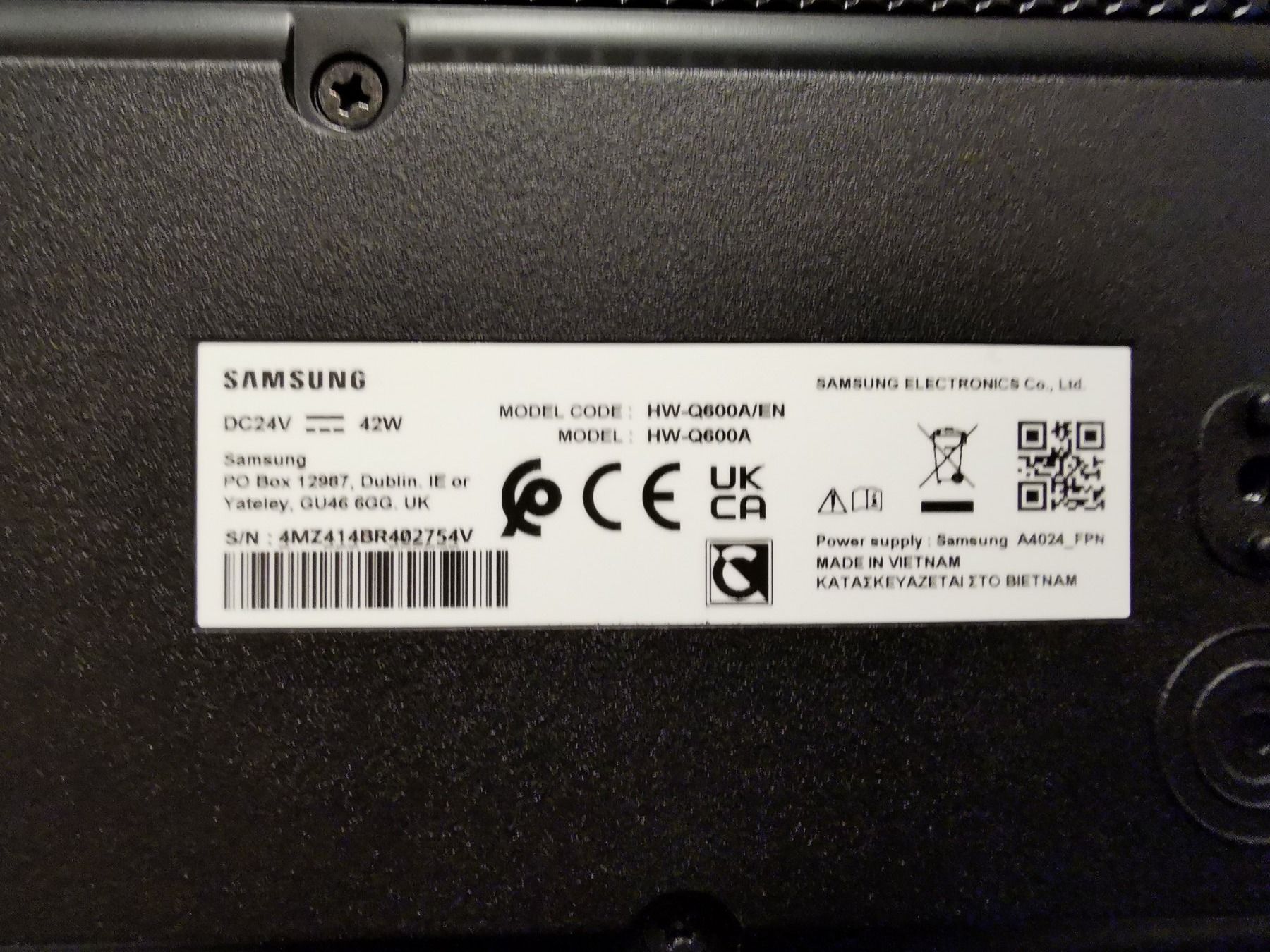 Heimkino: Samsung HW Q600A Soundbar – Gebraucht aus Niederlenz von  1