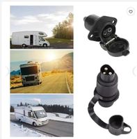 2 x Prises et fiches 3 x pôles 12/24 volts Voiture-caravane