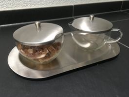 Milch Zucker Platte Tablett Edelmetall