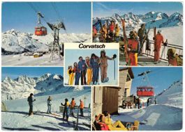 Silvaplana - 5 Bild AK Corvatsch