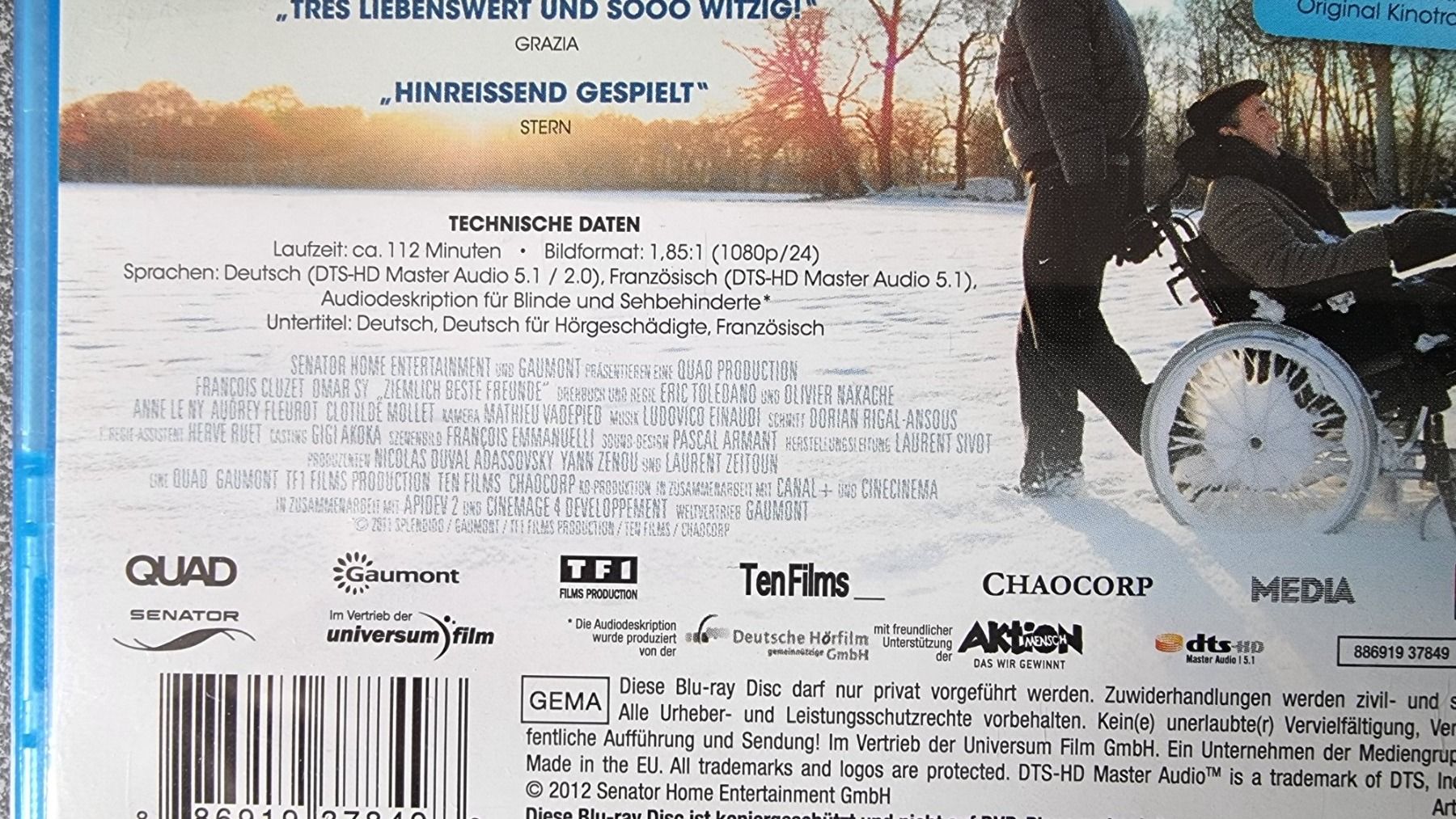 Tutti i DVDs: Blu Ray -  Ziemlich beste Freunde – Usato da Oetwil am See venduto da fineli2 1