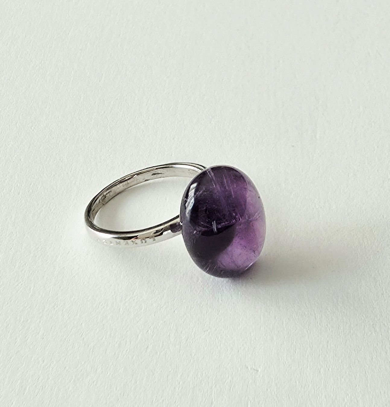 Anelli: Moderner Cabochon Natur-Amethyst Silberring 925 - Neu – Nuovo e nell'imballaggio originale da Uetikon am See venduto da Coralreef 3